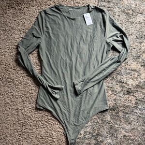 Abercrombie Seamless Olive Green Long Sleeve Bodysuit